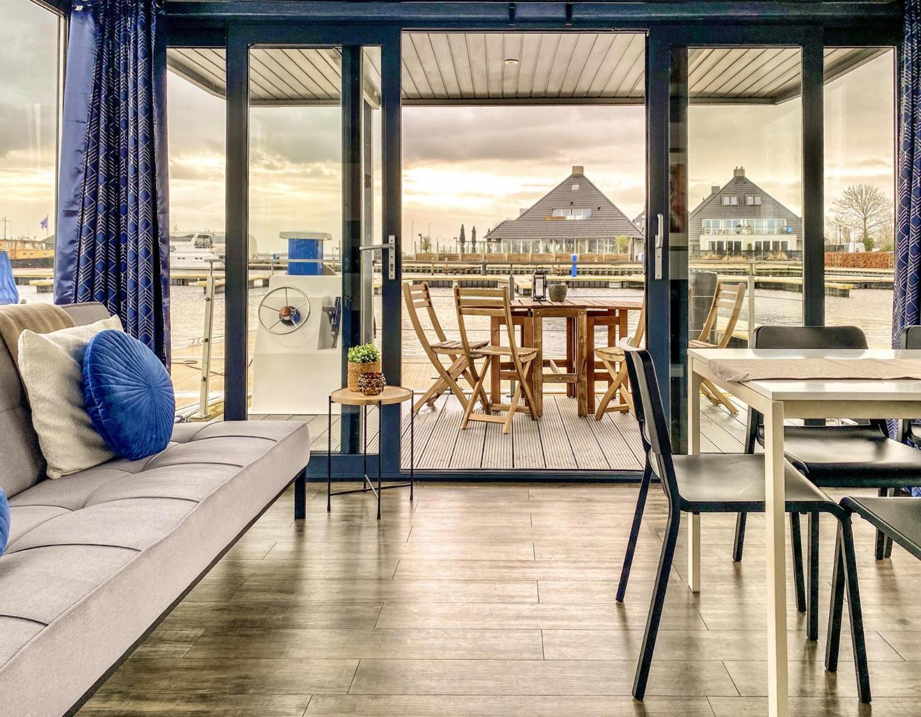 Houseboat Blue Sneekermeer Offingawier Zewnętrze zdjęcie